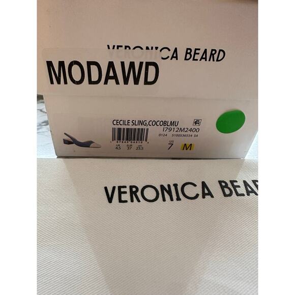 NEW Veronica Beard Cecile Denim Cap-Toe Slingback size 7 - Picture 3 of 7